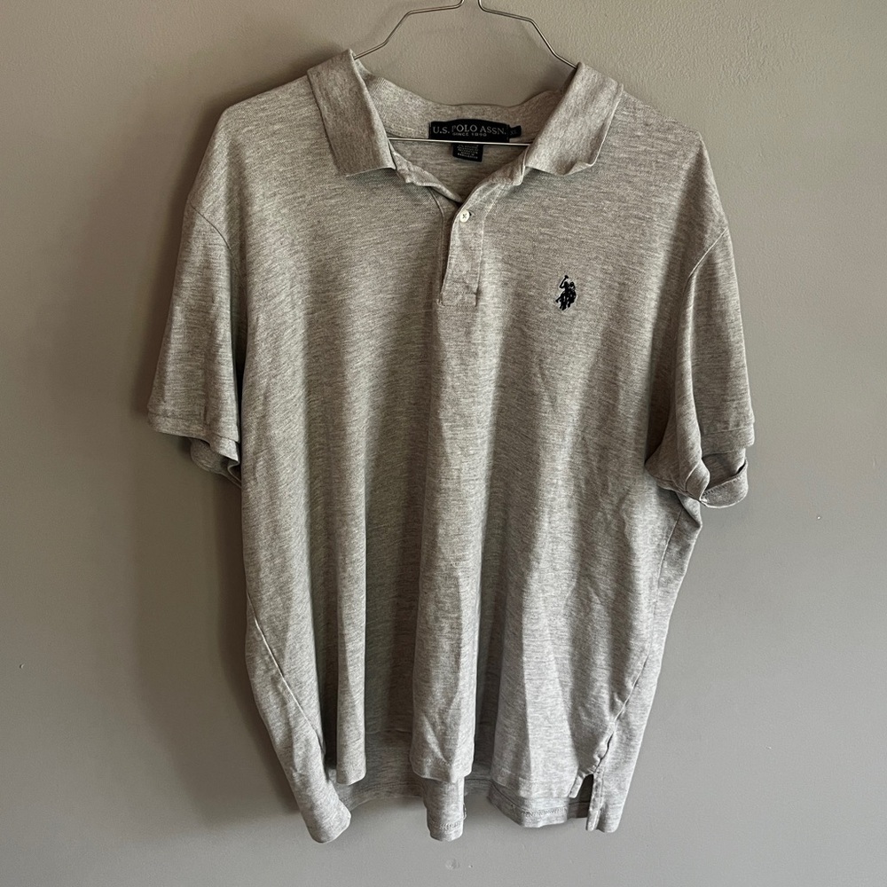 US Polo Assn - Polo T -Shirt Short Sleeve Grey Size XL